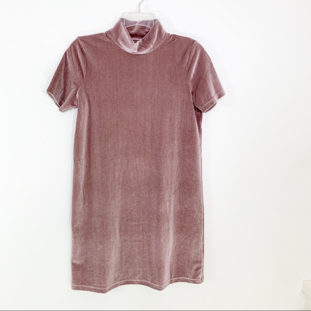 Madewell Velvet Mockneck Shift Dress Frosty Mauve_4